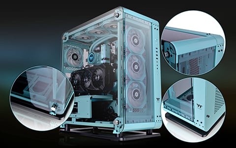 Thermaltake Core P6 TG CA-1V2-00MBWN-00 Turquoise SPCC ATX Mid Tower  Computer Case